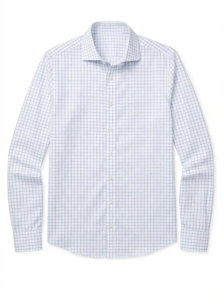 Easy-iron plain white poplin shirt