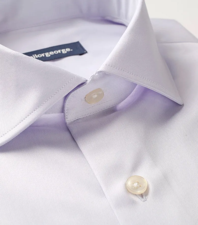 Easy-iron plain white poplin shirt