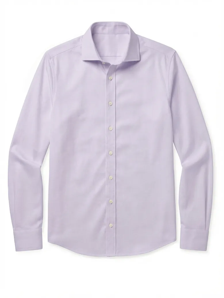 Easy-iron plain white poplin shirt