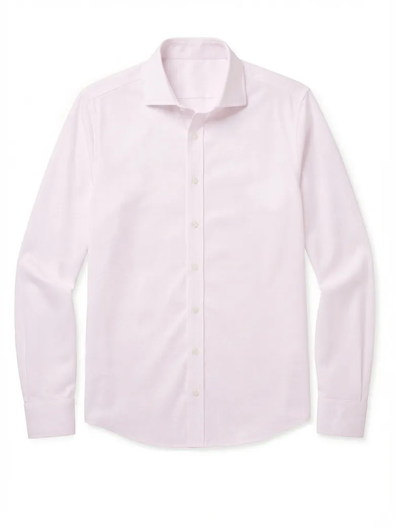 Easy-iron plain white poplin shirt