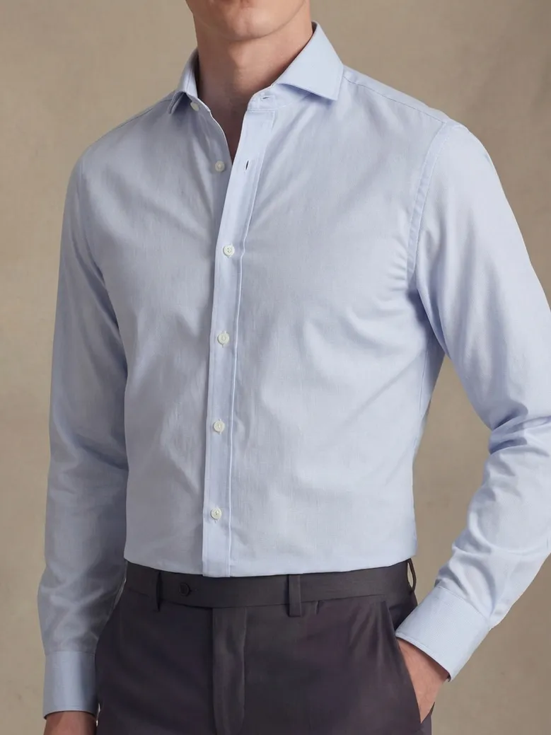 Easy-iron plain white poplin shirt