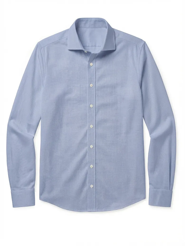 Easy-iron plain white poplin shirt