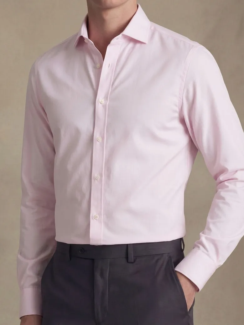 Easy-iron plain white poplin shirt