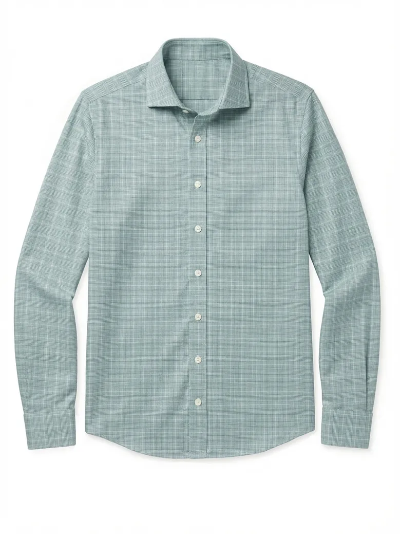 Easy-iron plain white poplin shirt