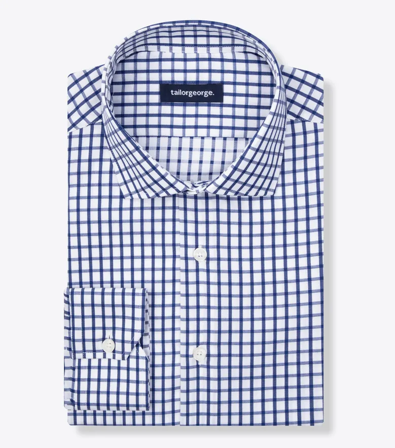 Easy-iron plain white poplin shirt