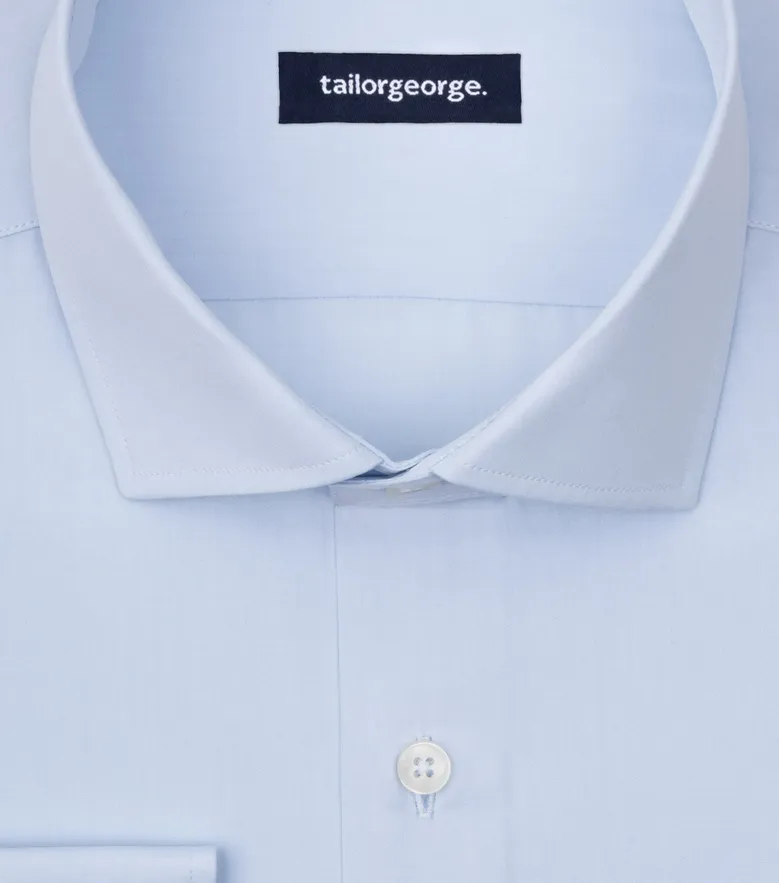 Easy-iron plain white poplin shirt