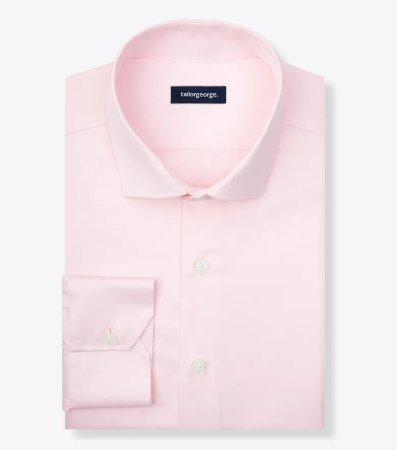 Easy-iron plain white poplin shirt