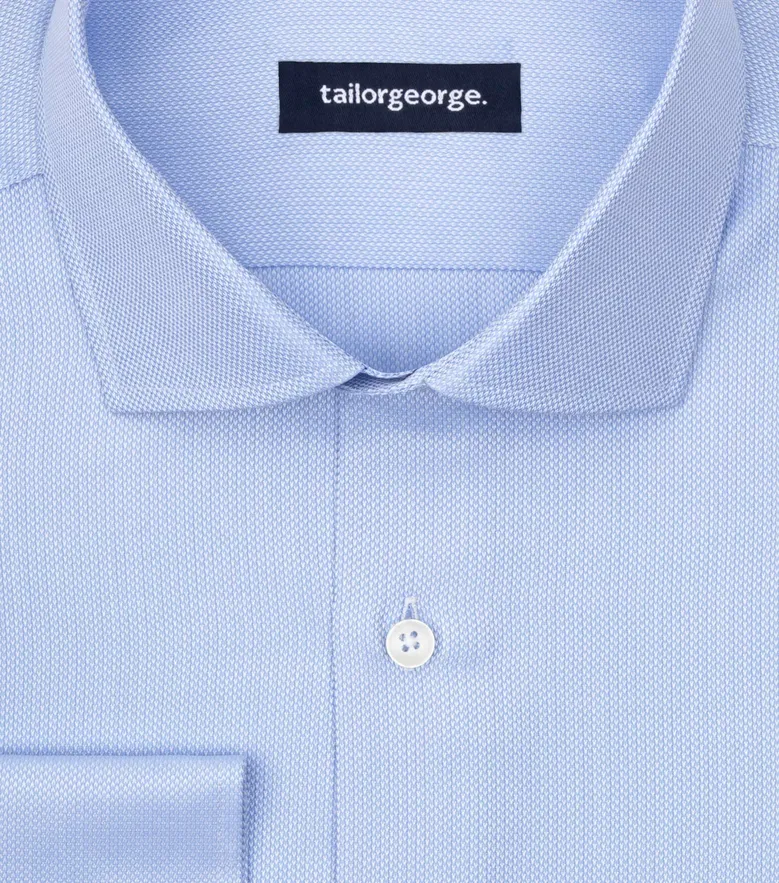Easy-iron plain white poplin shirt