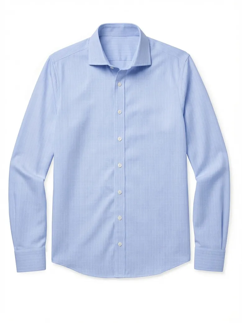 Easy-iron plain white poplin shirt