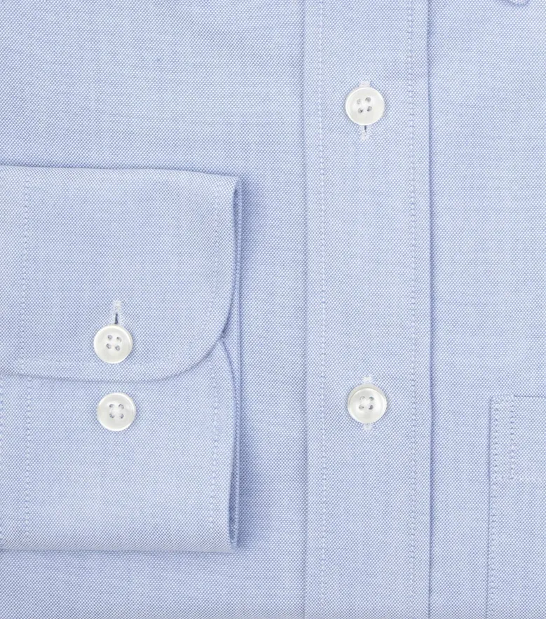Easy-iron plain white poplin shirt