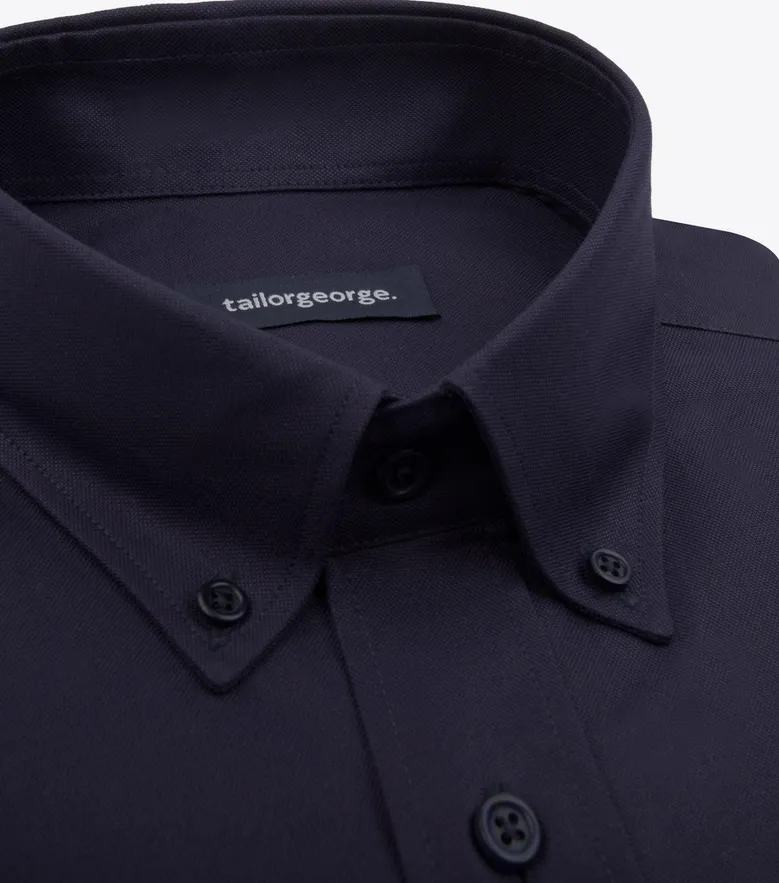 Easy-iron plain white poplin shirt