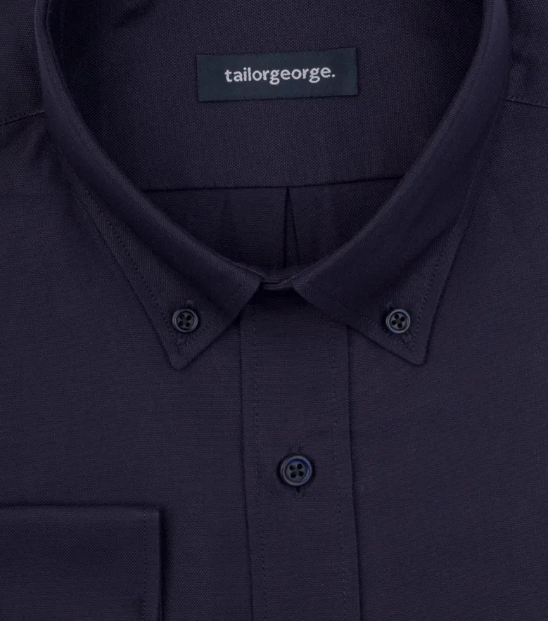 Easy-iron plain white poplin shirt
