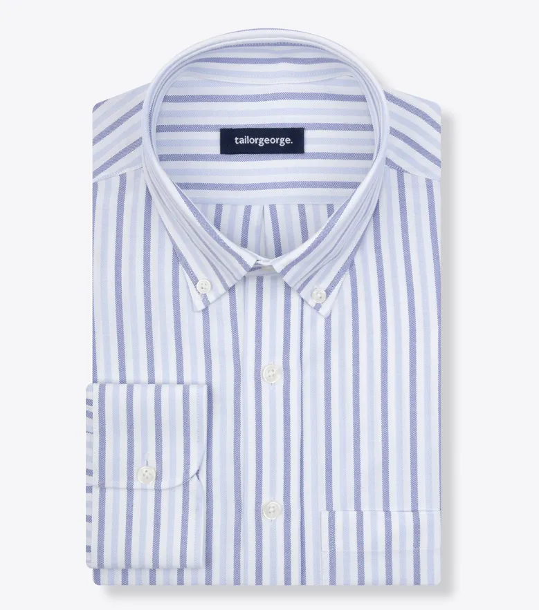 Easy-iron plain white poplin shirt