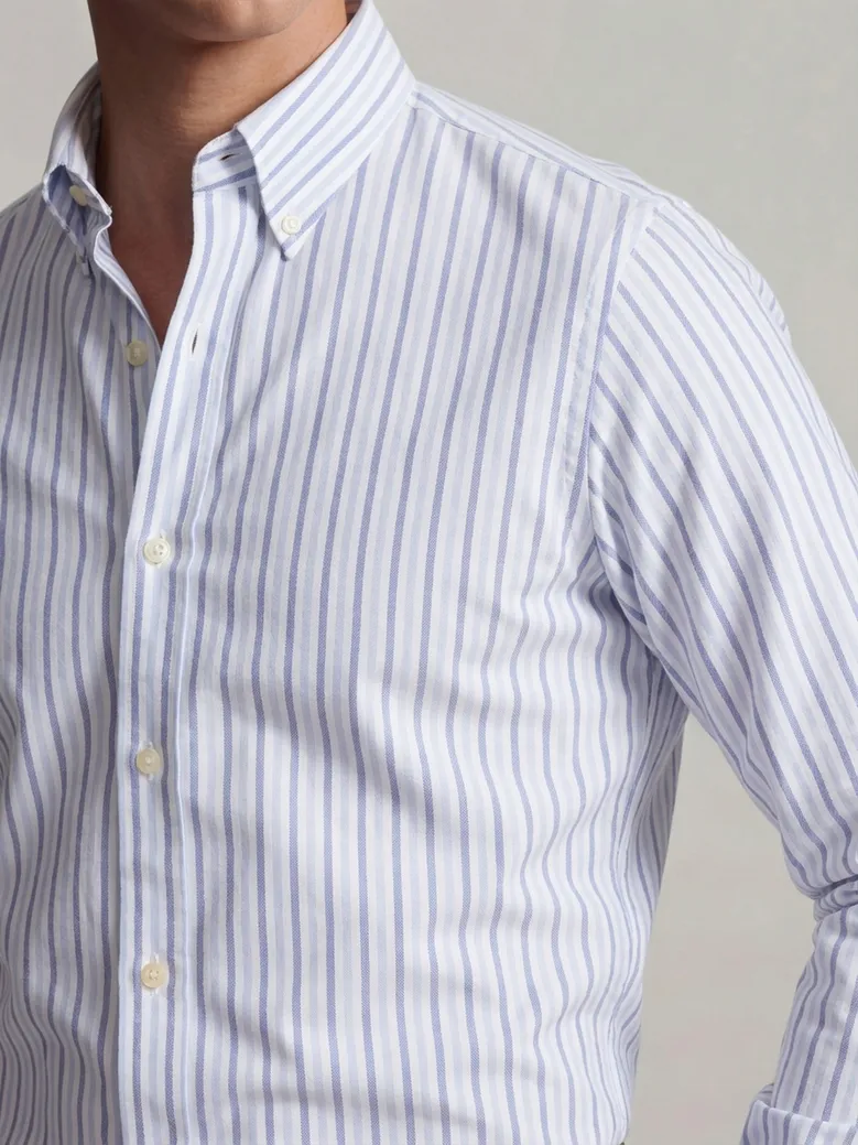 Easy-iron plain white poplin shirt
