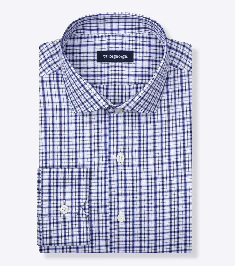 Easy-iron plain white poplin shirt