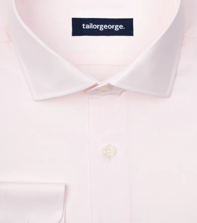 Easy-iron plain white poplin shirt