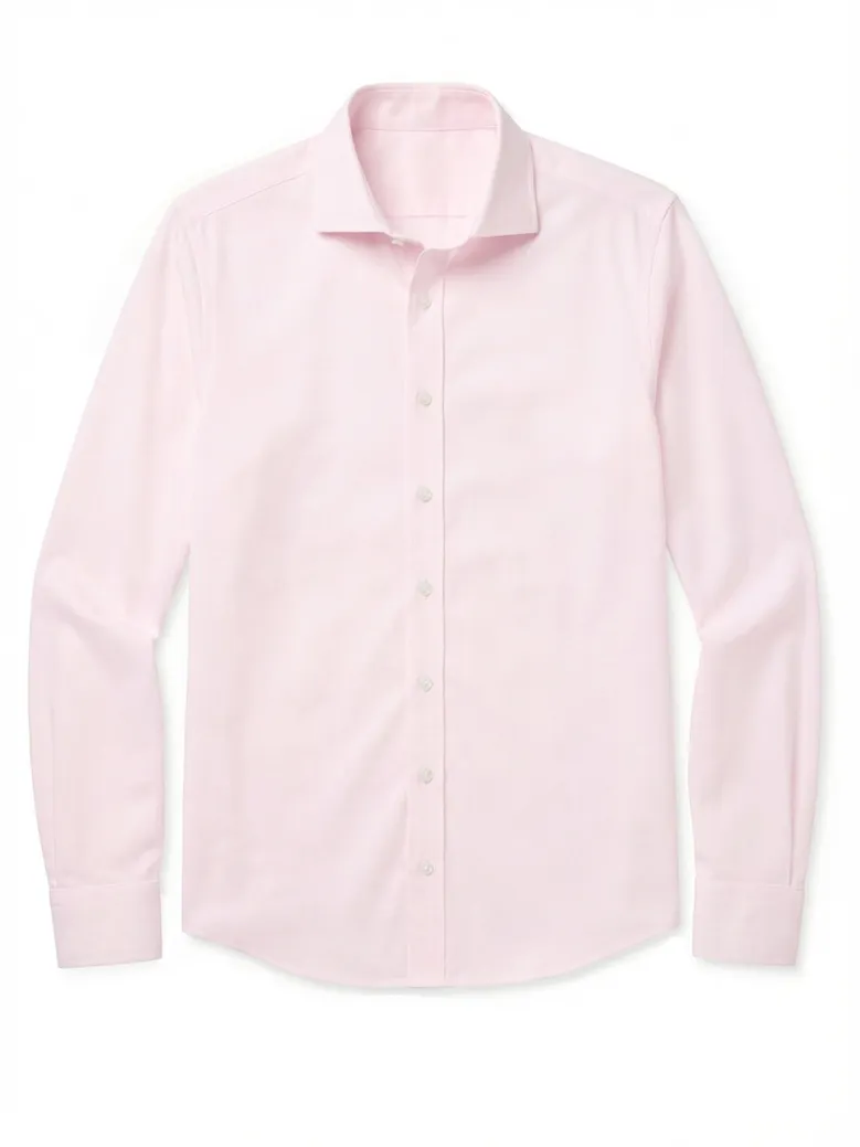 Easy-iron plain white poplin shirt