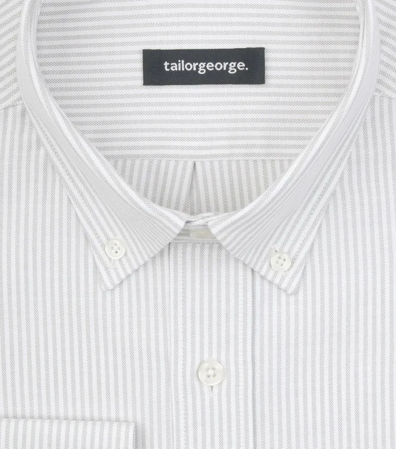 Easy-iron plain white poplin shirt