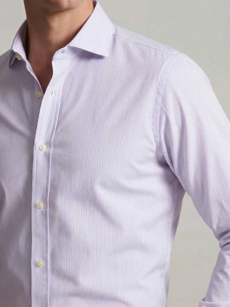 Easy-iron plain white poplin shirt