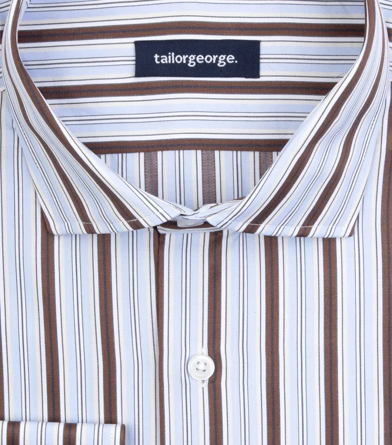 Easy-iron plain white poplin shirt