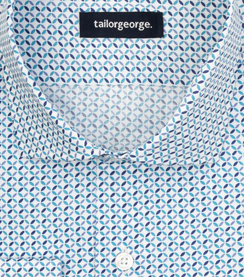 Easy-iron plain white poplin shirt