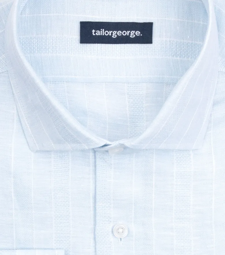 Easy-iron plain white poplin shirt