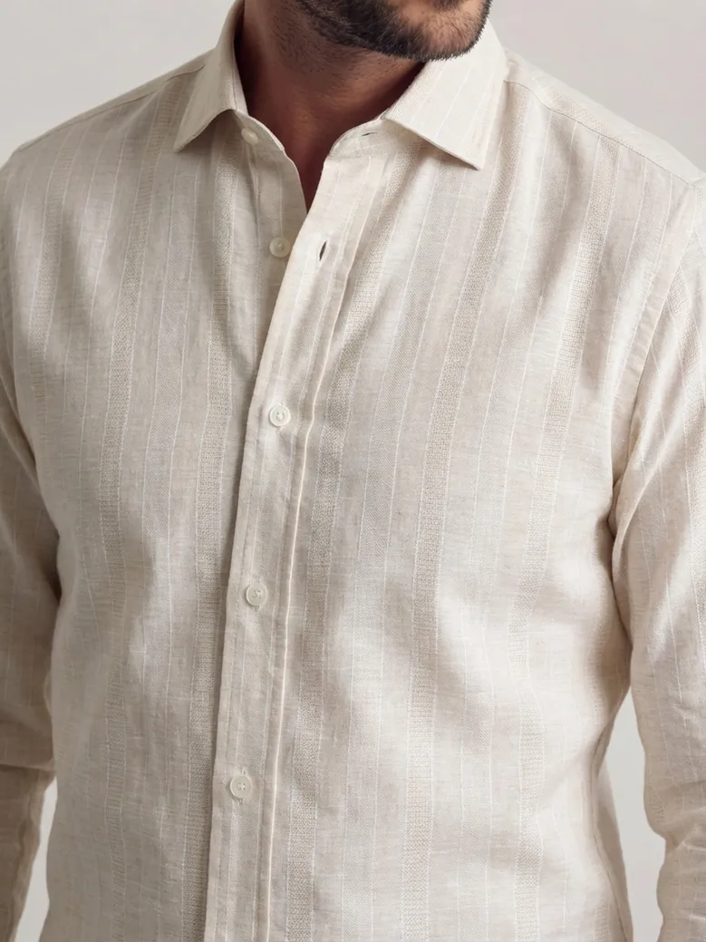 Easy-iron plain white poplin shirt