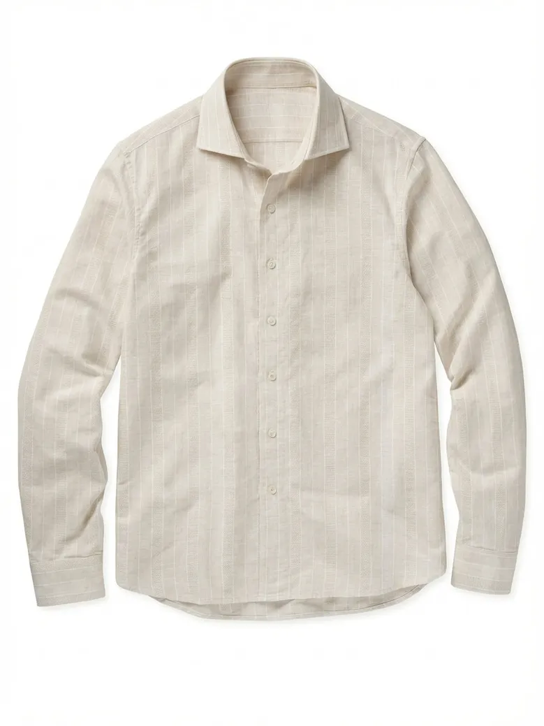 Easy-iron plain white poplin shirt