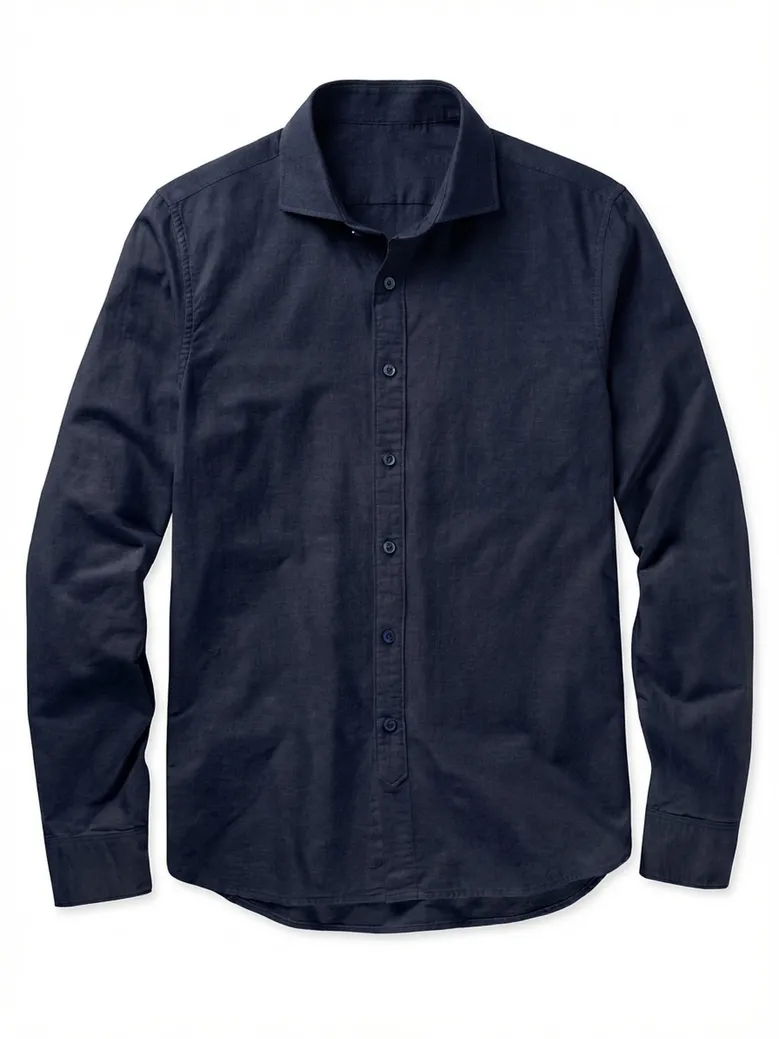 Easy-iron plain white poplin shirt