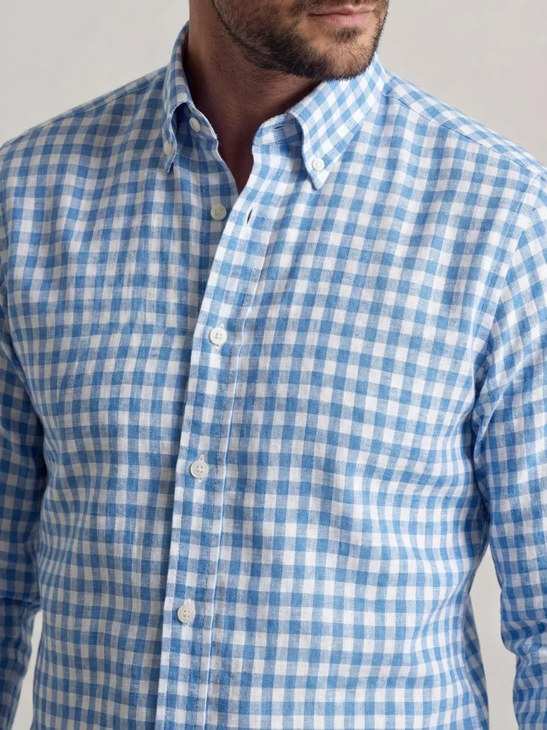 Easy-iron plain white poplin shirt