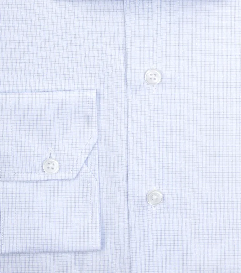 Easy-iron plain white poplin shirt