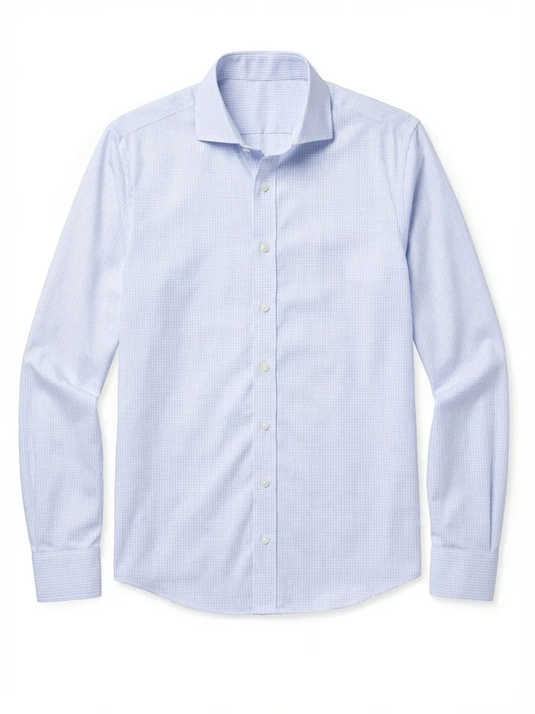 Easy-iron plain white poplin shirt