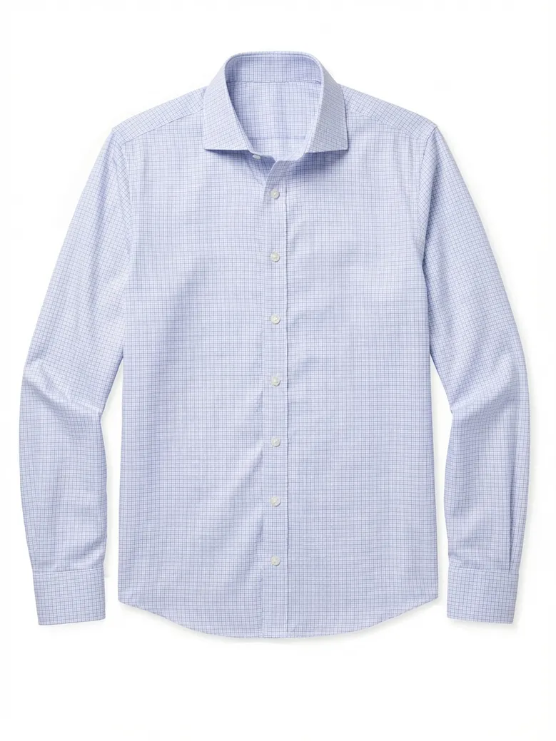 Easy-iron plain white poplin shirt