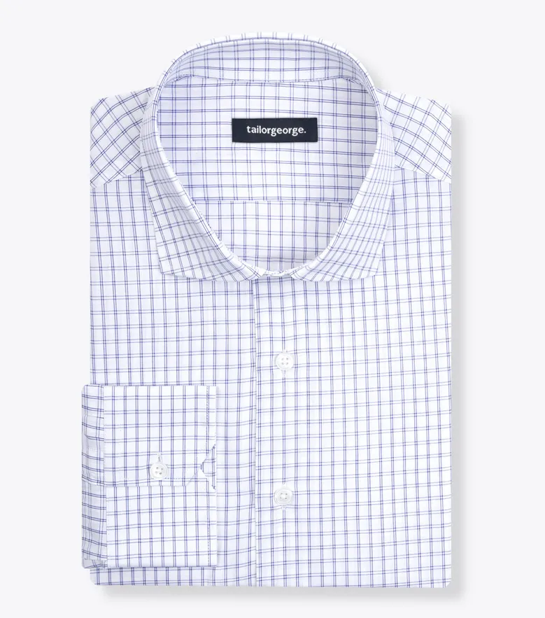 Easy-iron plain white poplin shirt