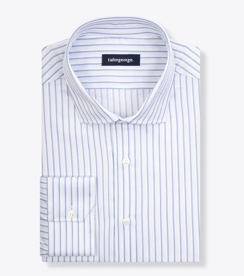 Easy-iron plain white poplin shirt