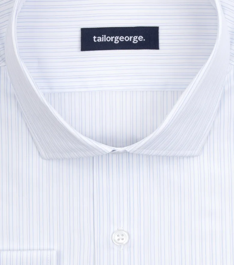 Easy-iron plain white poplin shirt