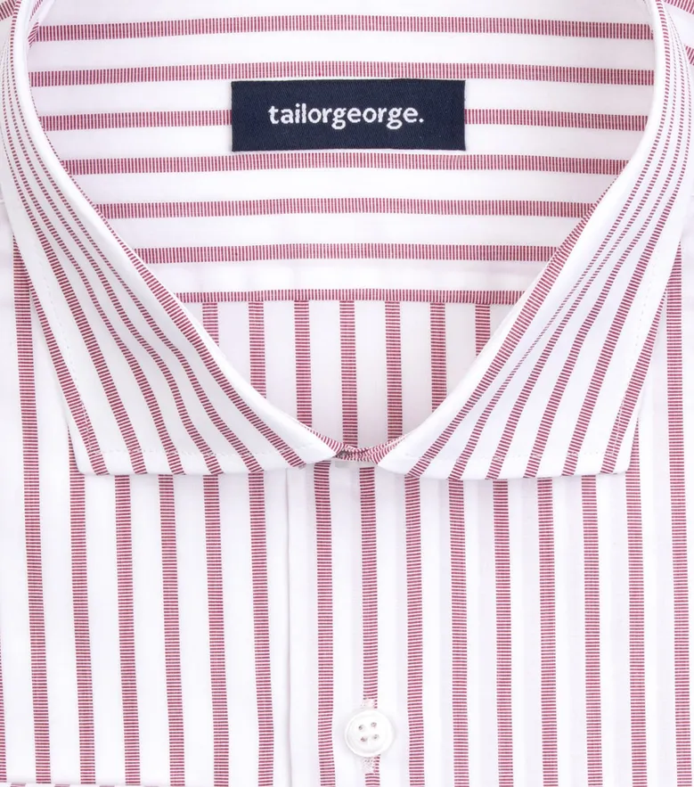Easy-iron plain white poplin shirt