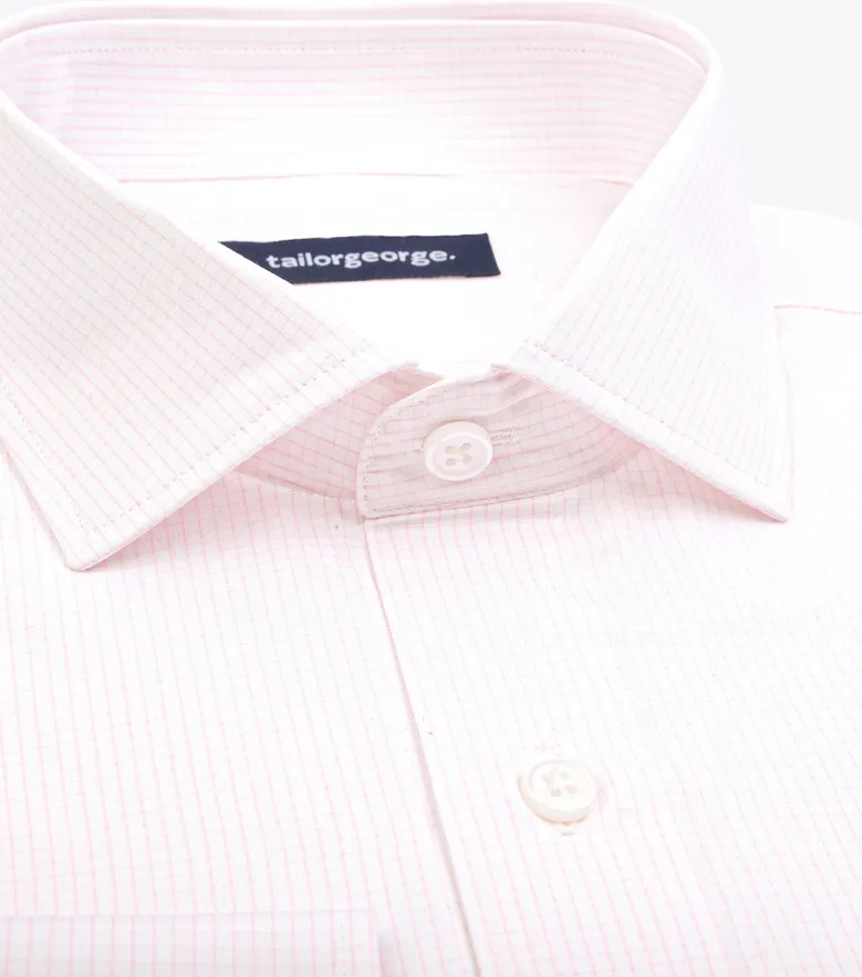 Easy-iron plain white poplin shirt