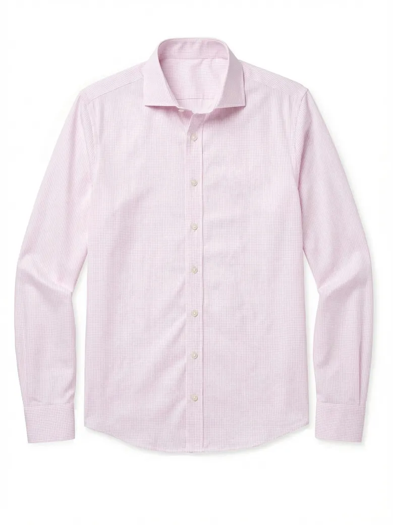 Easy-iron plain white poplin shirt