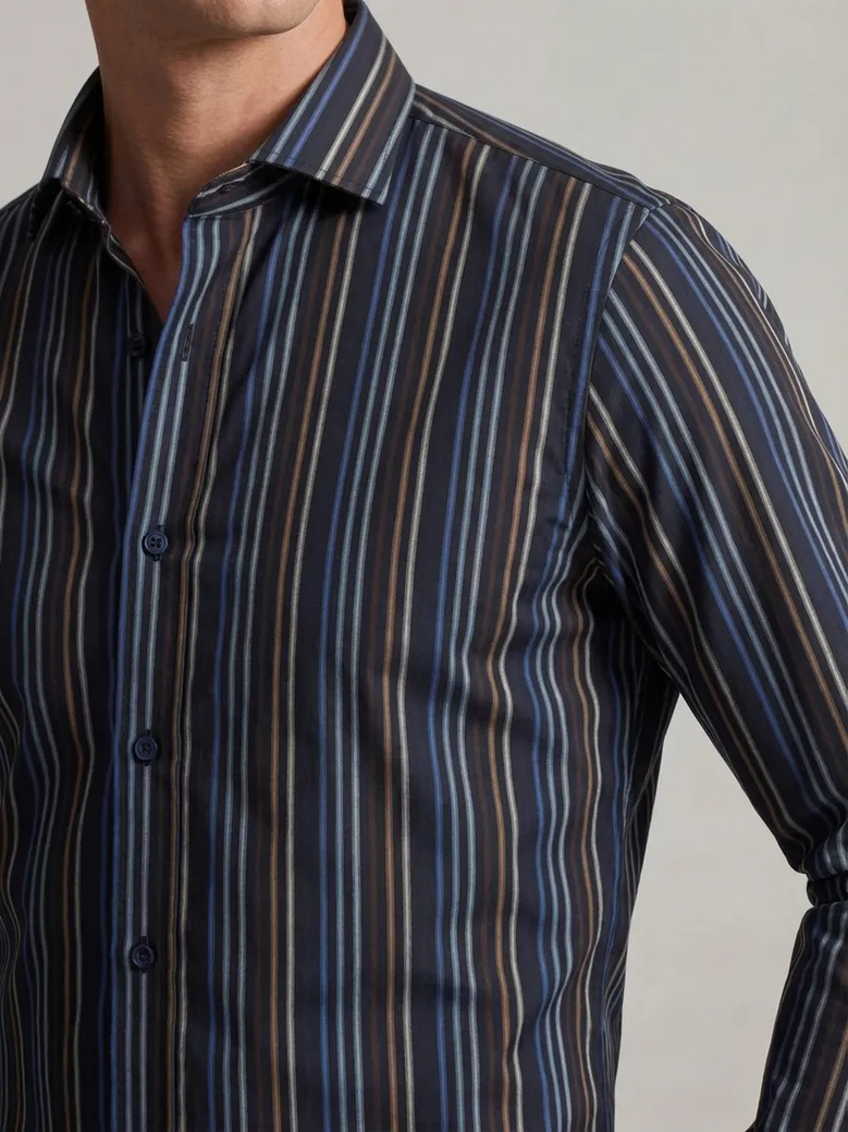 Easy-iron plain white poplin shirt