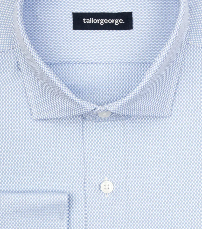 Easy-iron plain white poplin shirt