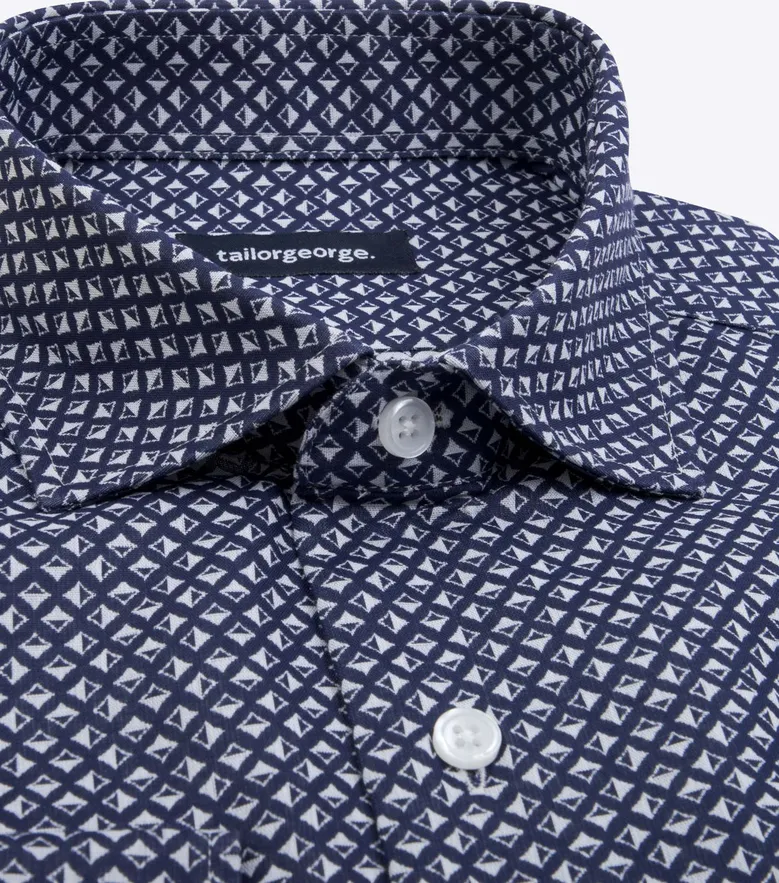 Easy-iron plain white poplin shirt