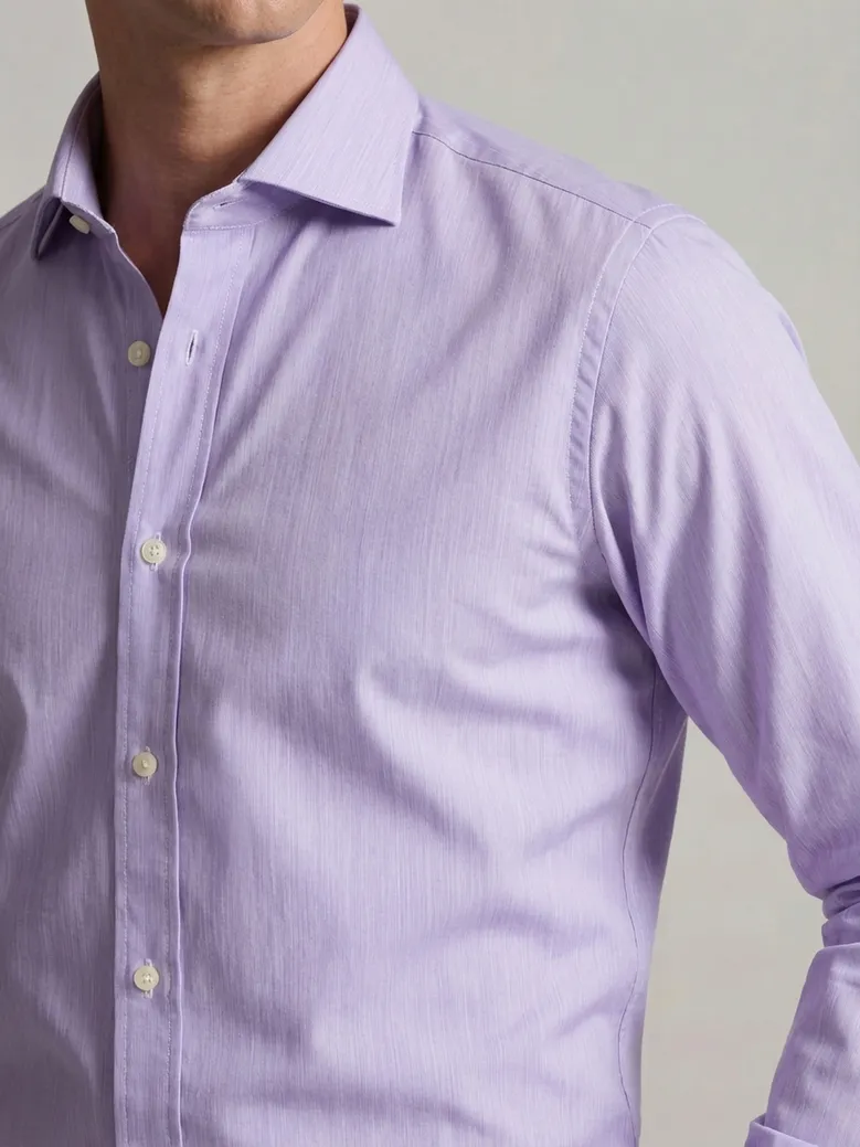 Easy-iron plain white poplin shirt