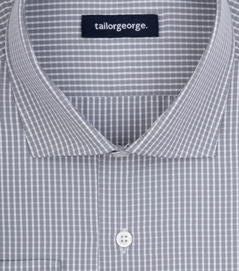 Easy-iron plain white poplin shirt