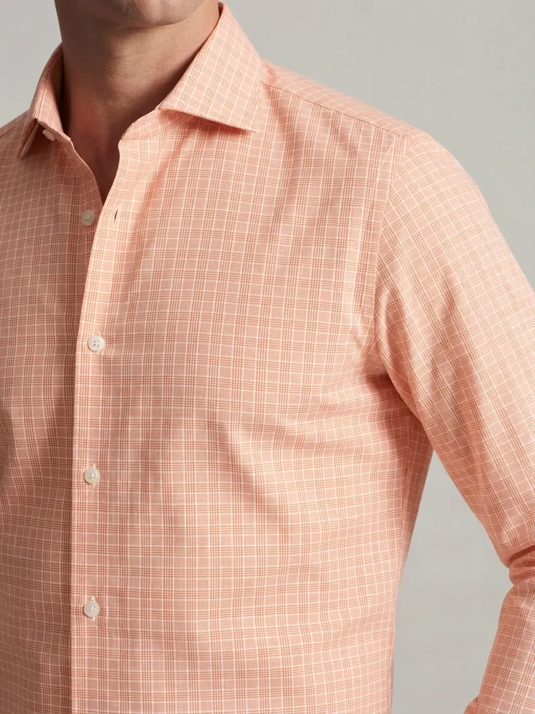 Easy-iron plain white poplin shirt