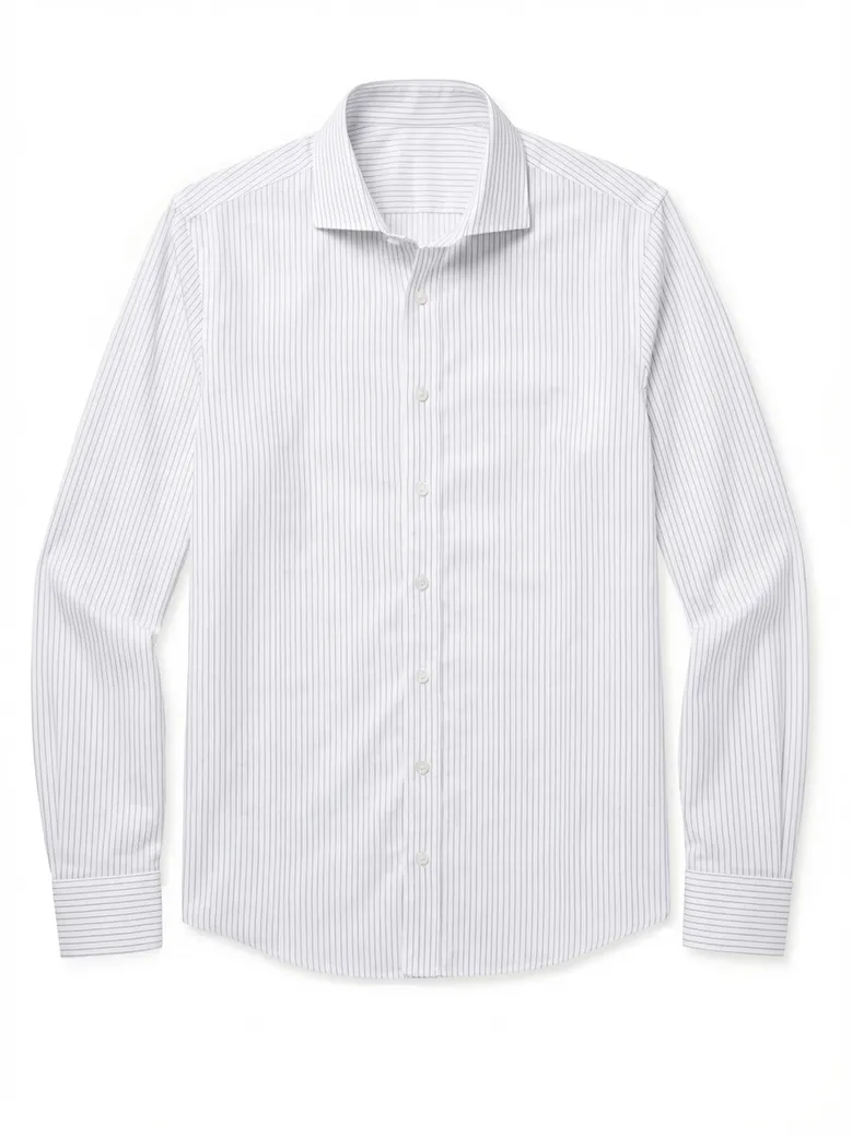 Easy-iron plain white poplin shirt