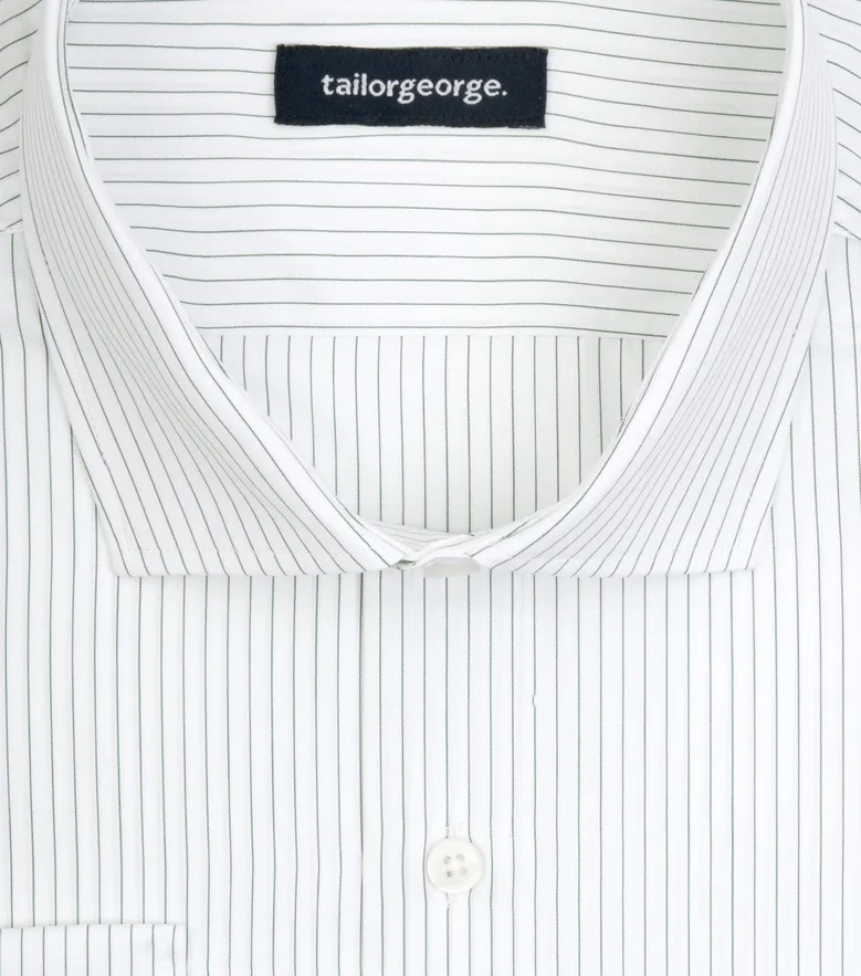 Easy-iron plain white poplin shirt