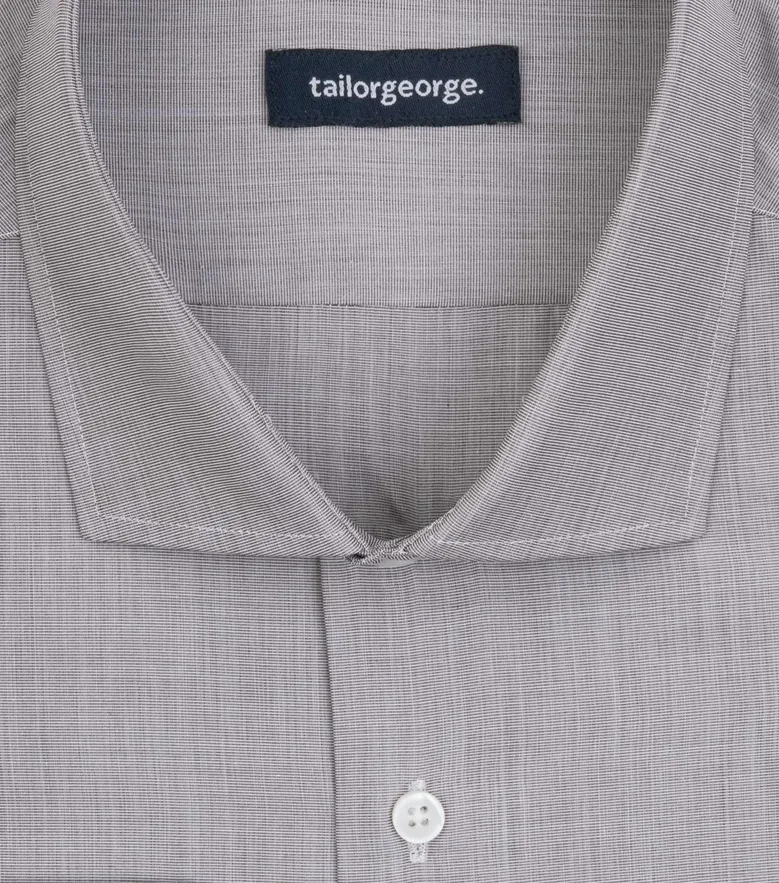 Easy-iron plain white poplin shirt