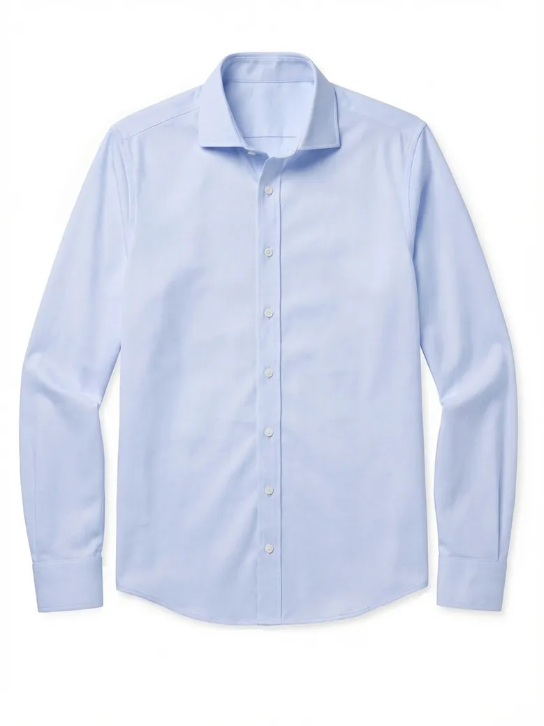 Easy-iron plain white poplin shirt