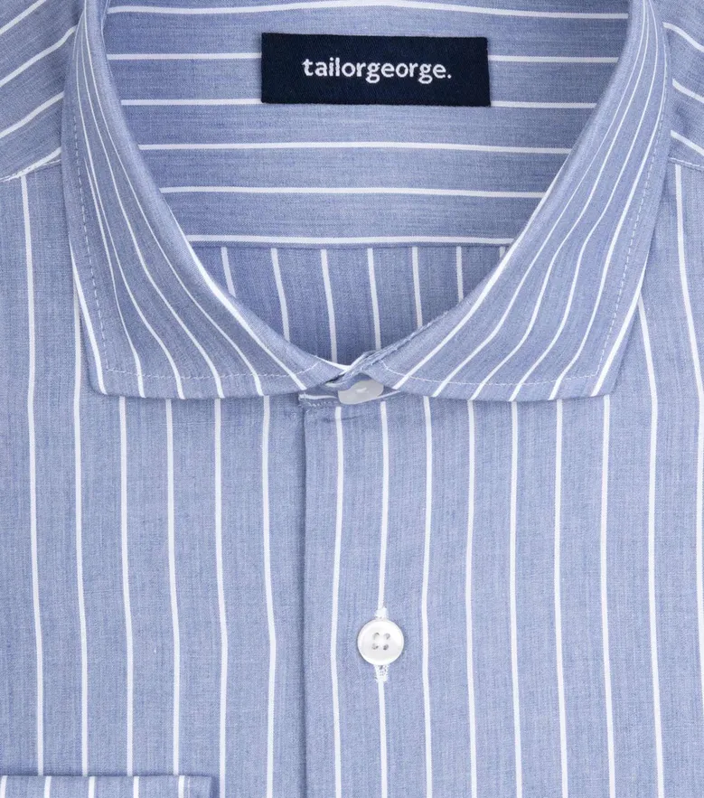 Easy-iron plain white poplin shirt